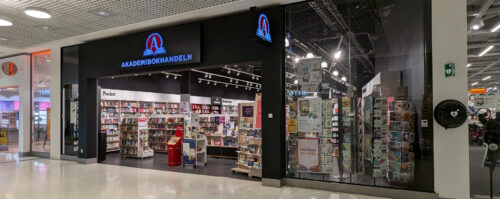 Bild på butiksfront för Akademibokhandeln butik på Handelsplats Center Syd Löddeköpinge.