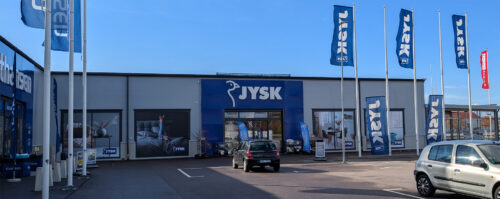 Bild på butiksfront för Jysk butik på Handelsplats Center Syd Löddeköpinge.