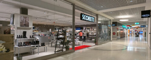 Bild på butiksfront för Scorett butik på Handelsplats Center Syd Löddeköpinge.
