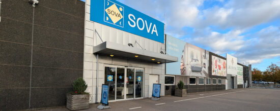 Bild på butiksfront för Sova butik på Handelsplats Center Syd Löddeköpinge.